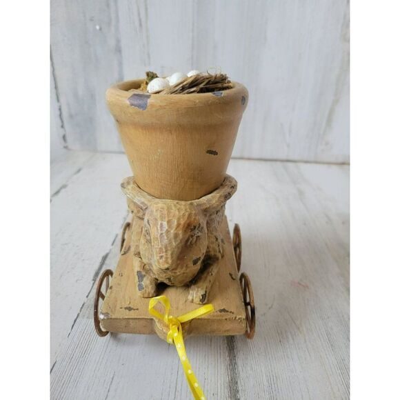 Easter Bunny cart unique spring decor - Picture 3 of 7